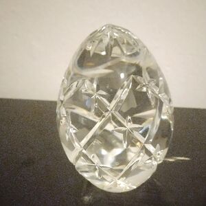 Crystal Egg-shaped Paperweight 5 In